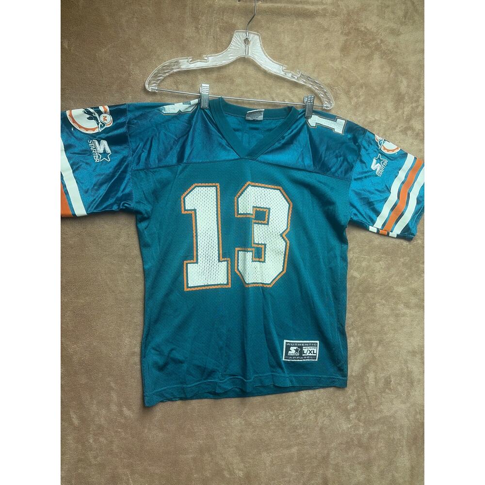 Vintage 90s Starter Miami Dolphins Dan Marino 13 Football Jersey Aqua Teal XL 52